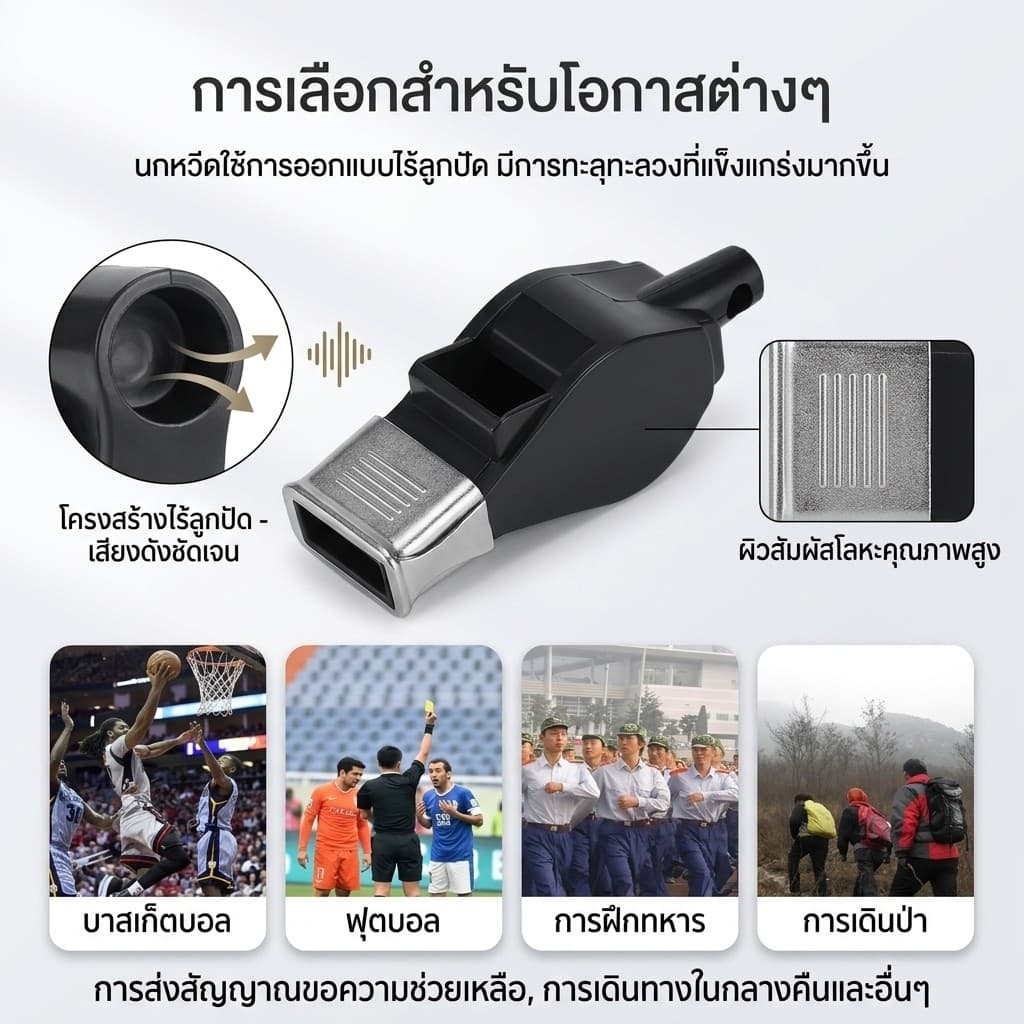 ราคาต่ำสุดนกหวีดความถี่สูงสำหรับการเอาตัวรอดกลางแจ้ง/ นกหวีดกีฬา นกหวีดฉุกเฉิน เสียงดัง นกหวีดพร้อมเชือกเส้นเล็กง รูปที่ 8