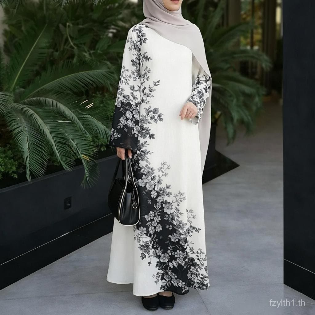 2026 อี๊ด อัล-ฟิตร์ เสื้อผ้า เสื้อคลุมและเดรส Algerian kaftan สไตล์ลําลอง สําหรับผู้หญิงมุสลิม เนื้อใส่สบาย สีสันสดใสที่ไม่ซีดจาง เหมาะสําหรับใส่พิเ รูปที่ 5