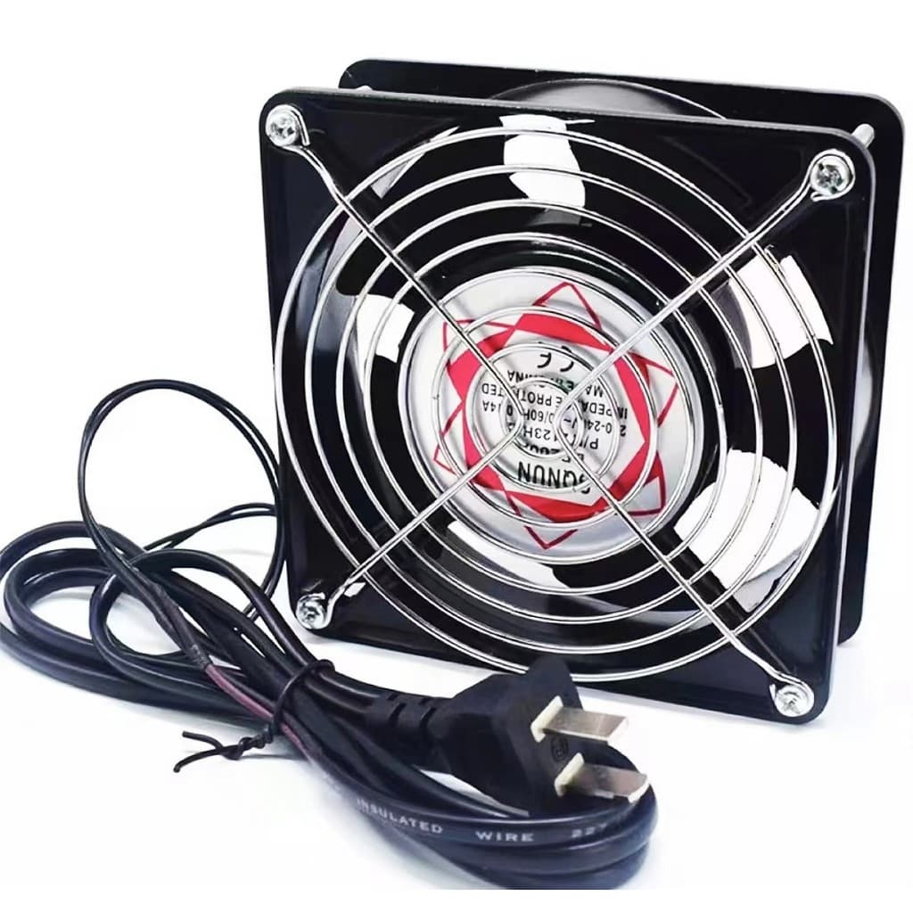 พัดลมระบายความร้อน พัดลมตู้RACK ตัวลมAC SQNON 12Cm 220-240V ปลั่กเสียบไฟบ้าน