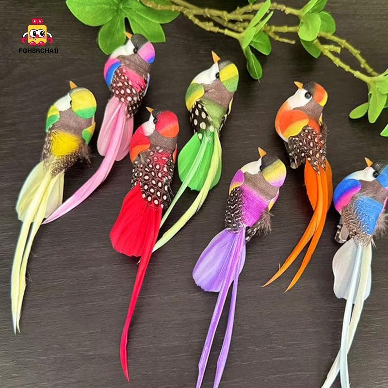 FG น่ารักนกประดิษฐ์ปลอมโฟมสัตว์จําลอง Feather นกรุ่น Tit DIY Craft บ้านสวนเครื่องประดับตกแต่ง HS รูปที่ 1