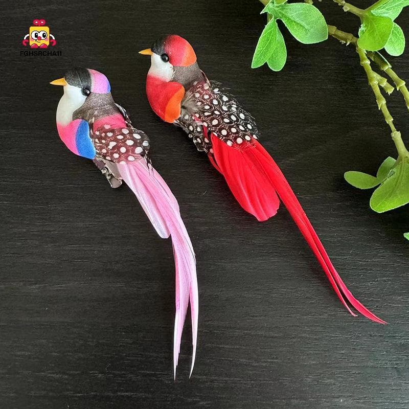 FG น่ารักนกประดิษฐ์ปลอมโฟมสัตว์จําลอง Feather นกรุ่น Tit DIY Craft บ้านสวนเครื่องประดับตกแต่ง HS รูปที่ 6