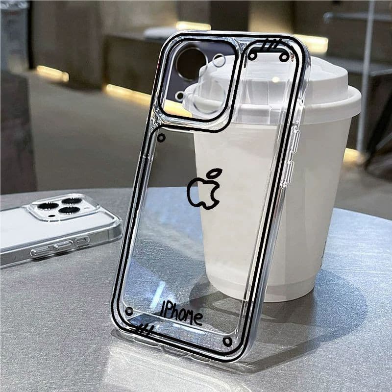 เคสไอโฟน เคส iPhone 17/17 Pro/17 Pro Max 16 15 14 13 12 11 X XS 8 7 Plus แบบใส ลายเส้นเรียบง่าย – ใสสะอาด ไม่หมอง รูปที่ 2