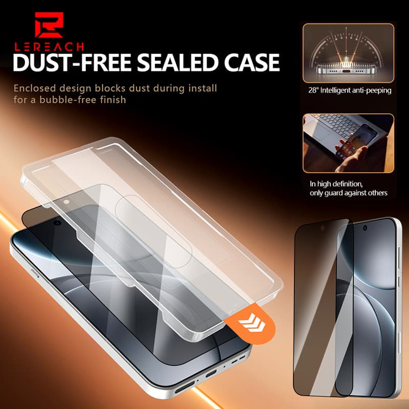 Lereach Anti-Spy Screen Protector สําหรับ OPPO Find X9 Ultra X9 Pro X8 Ultra 1-2 ชิ้นไม่มี Peeking ไม่มีฟอง HD Clarity กระจกนิรภัย รูปที่ 1