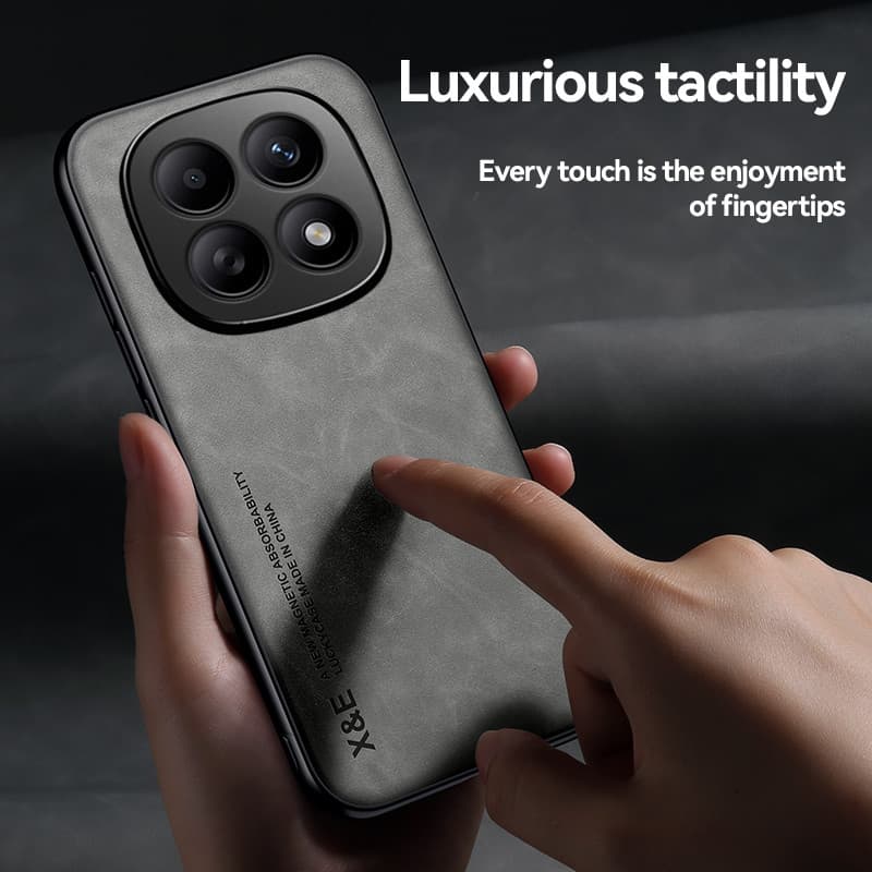 สําหรับ Xiaomi Redmi Note 15 14 13 12 Pro Plus 15 Pro+ Note 11 10 Pro 12S 11S 10S หรูหราหนังแม่เหล็กโทรศัพท์กรณีกล้องป้องกันสีทึบกันกระแทกซิลิโคนนุ่มฝาครอบ รูปที่ 4