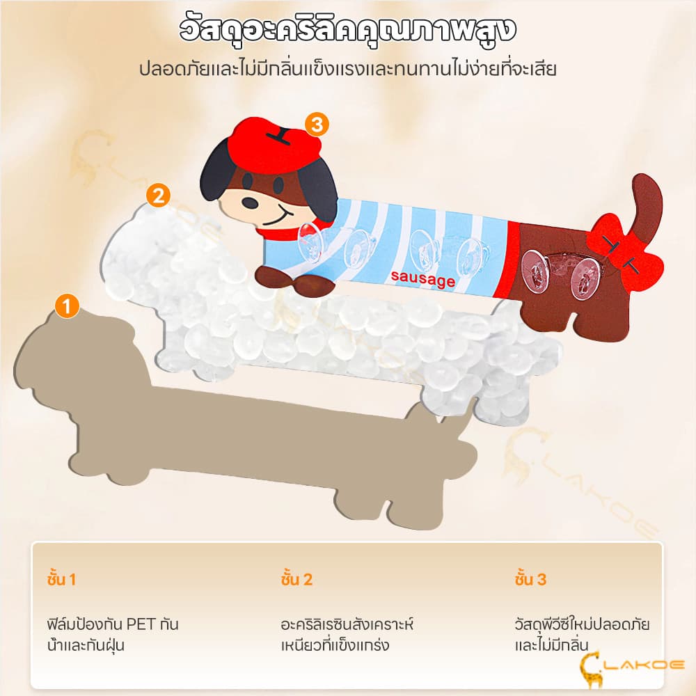 LAKOE ที่แขวนแปรงสีฟันลายการ์ตูน ที่เก็บแปรงสีฟัน มั่นคง ที่วางแปรงสีฟัน ไม่ต้องเจาะรู ที่ใส่แปรงสีฟันลายการ์ตูน รูปที่ 6