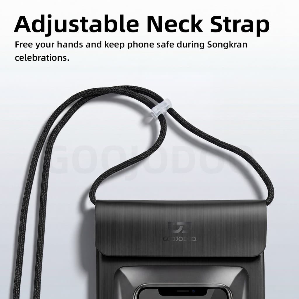 GOOJODOQ Phone Dry Bag for Songkran IPX8 Professional Protection HD Photography Clarity Ample Capacity Fits All Phones รูปที่ 7