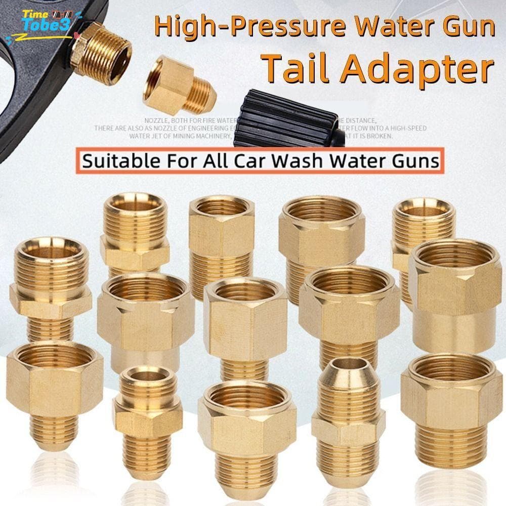 TOBE3 1 ชิ้นท่อเชื่อมต่อ, ท่อ Barb 3/8" 1/4 "M14 M18 M22 ด้ายชายหญิงอะแดปเตอร์, ทนทานท่อทองเหลือง F/M Transitional ข้อต่อสําหรับแรงดันสูงเครื่องซักผ้าไฟฉาย รูปที่ 1