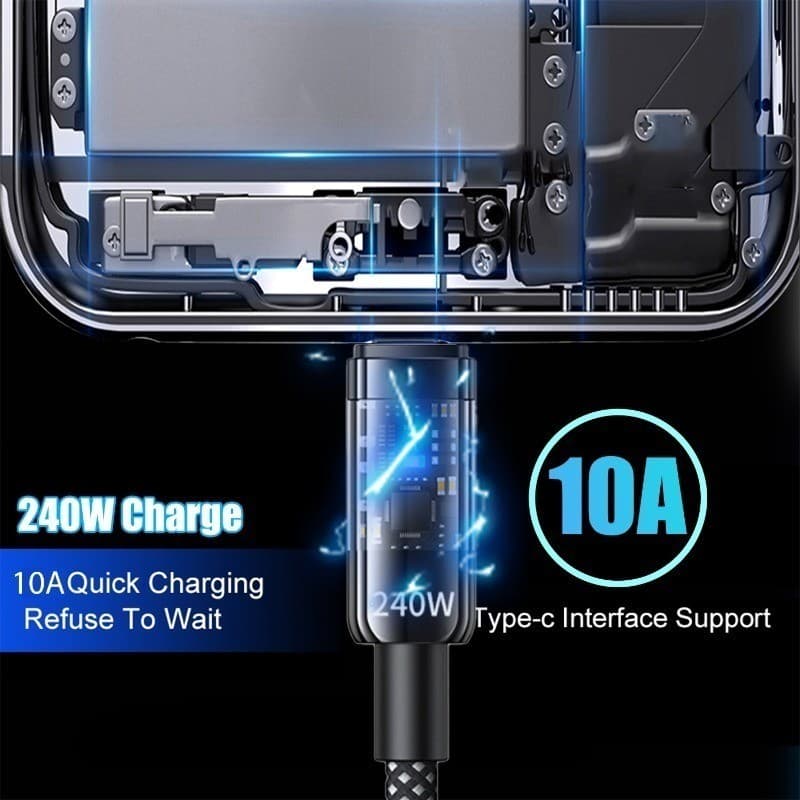 0.25/1/1.5/2M 240W USB เป็นสายชาร์จ Type C / Super Flash สายข้อมูลความเร็วสูง รูปที่ 6