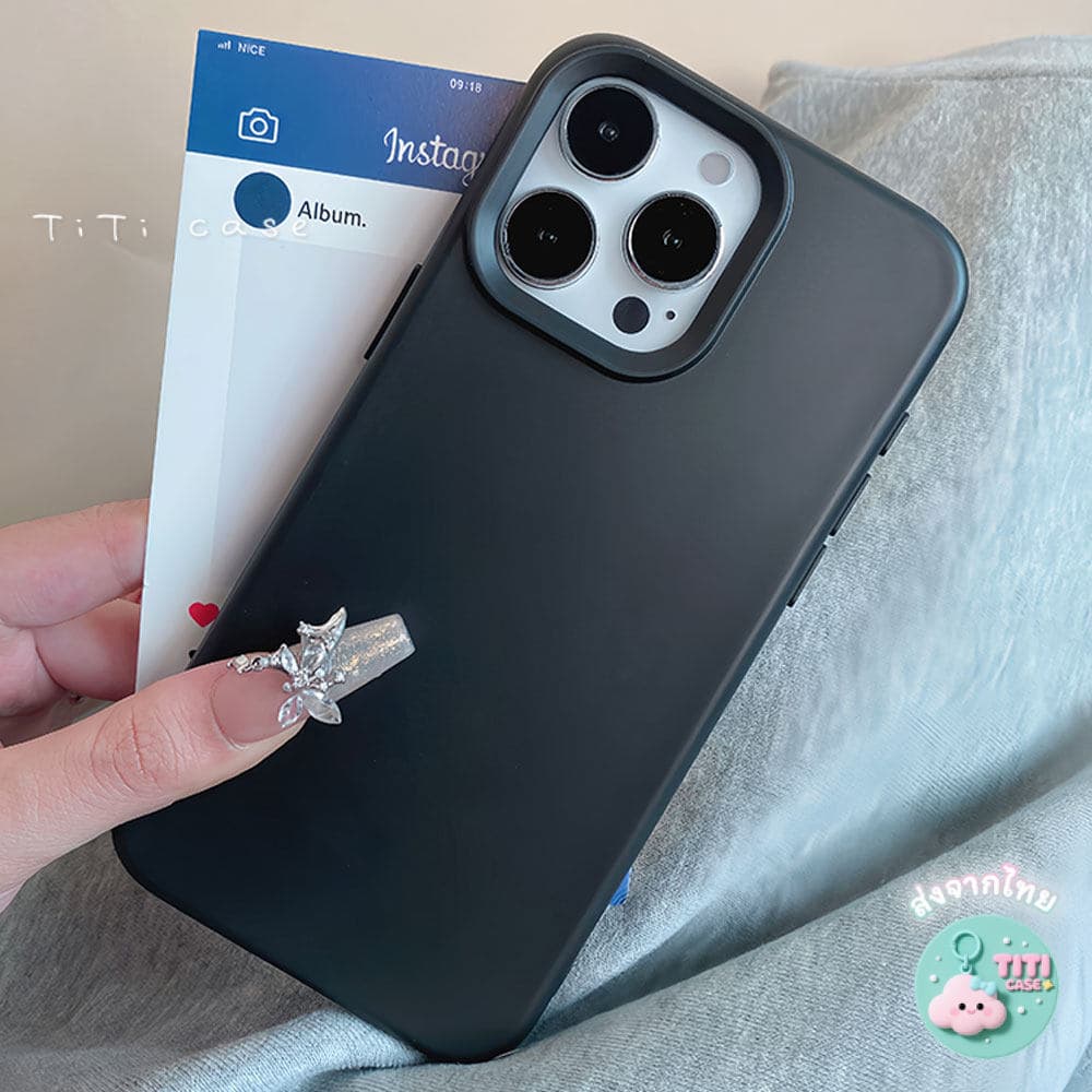 goodสีลูกกวาดแบบเรียบง่าย เคสไอโฟน For iPhone 11 17 16 15 12 13 14 15 Pro Max XR X XS Max 7 8 16 Plus เคสมือถือ สีพื้น รูปที่ 7