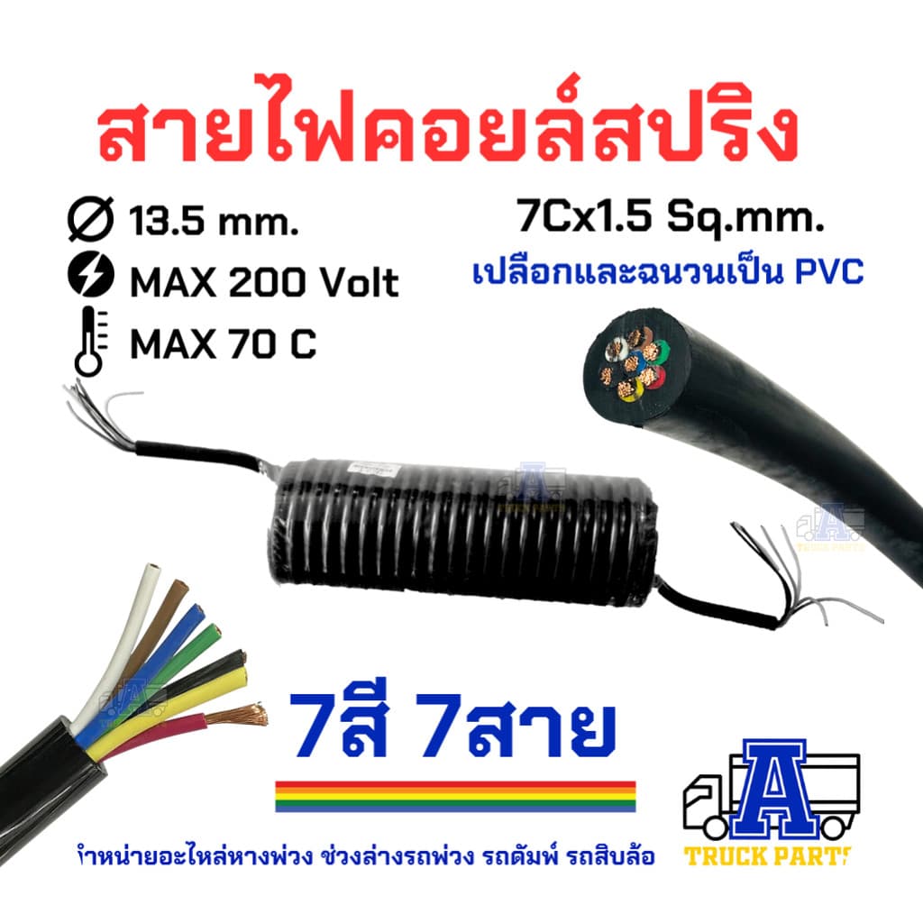 ปลั๊กไฟรถพ่วง 7สาย Phillips ปลั๊กไฟรถบรรทุกพ่วง สายไฟ7สี7สาย ปลั๊กไฟตัวผู้ เต้ารับปลั๊กไฟตัวเมี... รูปที่ 7