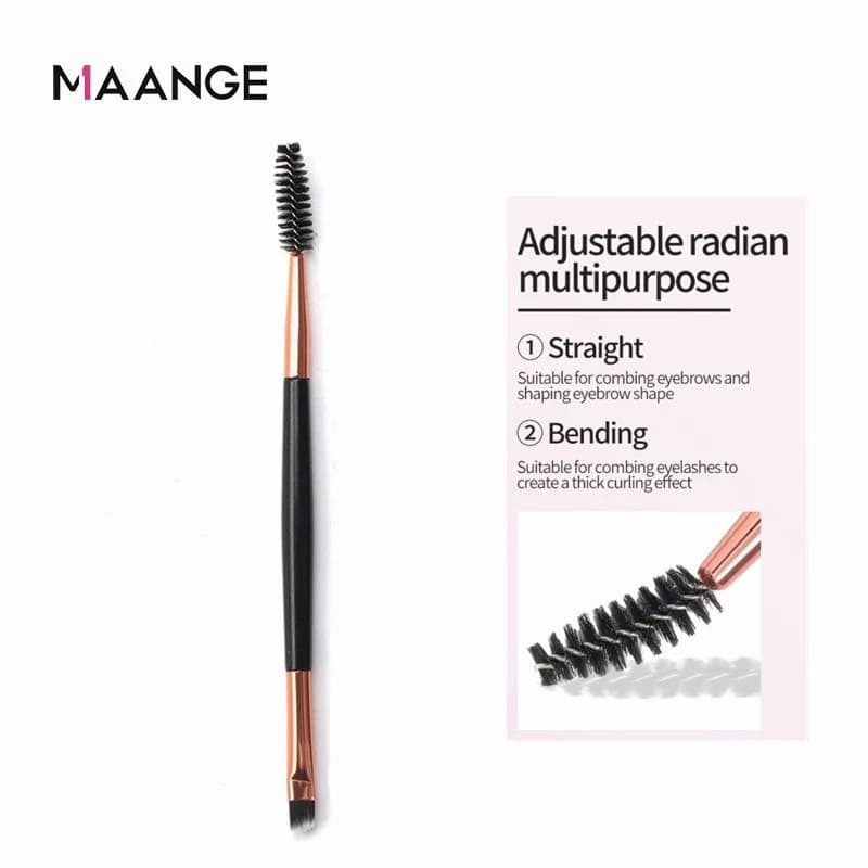 MAANGE 2 In 1 Dual-Ended Eye แปรงแต่งหน้า Spoollie ความงามแต่งหน้าคิ้วแปรงเครื่องมือความงาม รูปที่ 4
