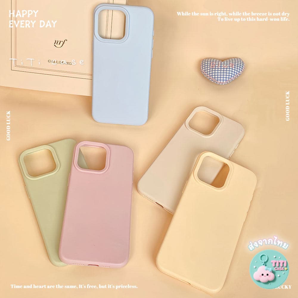 goodสีลูกกวาดแบบเรียบง่าย เคสไอโฟน For iPhone 11 17 16 15 12 13 14 15 Pro Max XR X XS Max 7 8 16 Plus เคสมือถือ สีพื้น รูปที่ 5