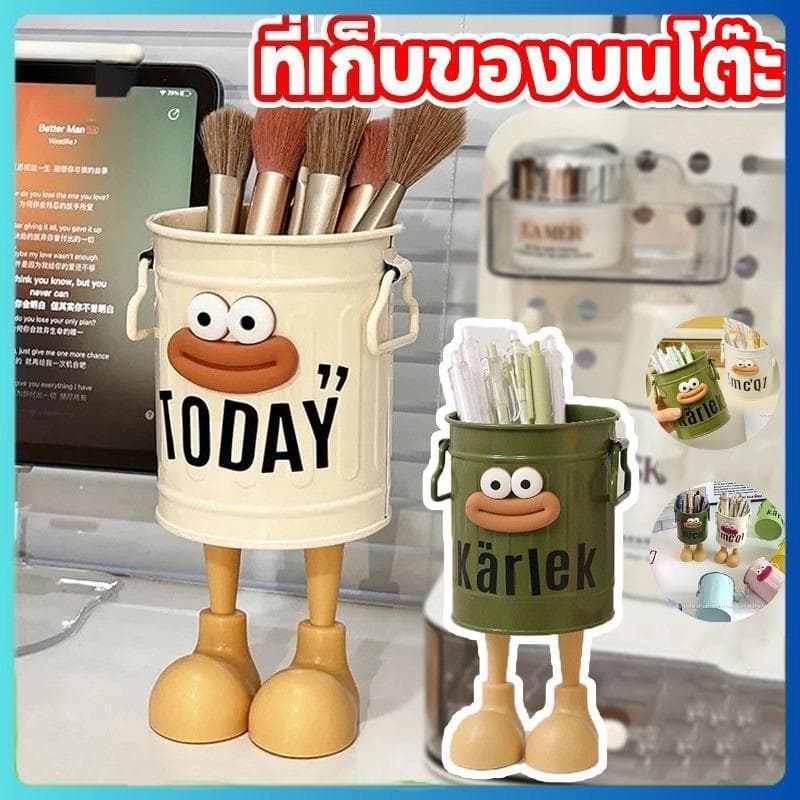 ที่ใส่ปากกาความจุขนาดใหญ่ที่ใส่ดินสอปากใหญ่พร้อมที่จับสําหรับถังเก็บเดสก์ท็อปของนักเรียน รูปที่ 1