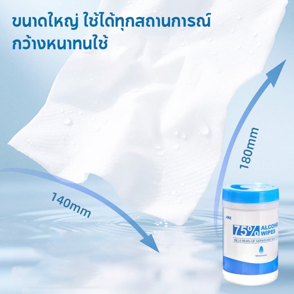 ทิชชู่แอลกฮอล์75% ยับยั้งแบคทีเรีย99% Alcohol wipes ขนาดพกพา ไม่ระคายเคืองผิวทิชชูเปียกเช็ด พกพาสะดวก รูปที่ 7