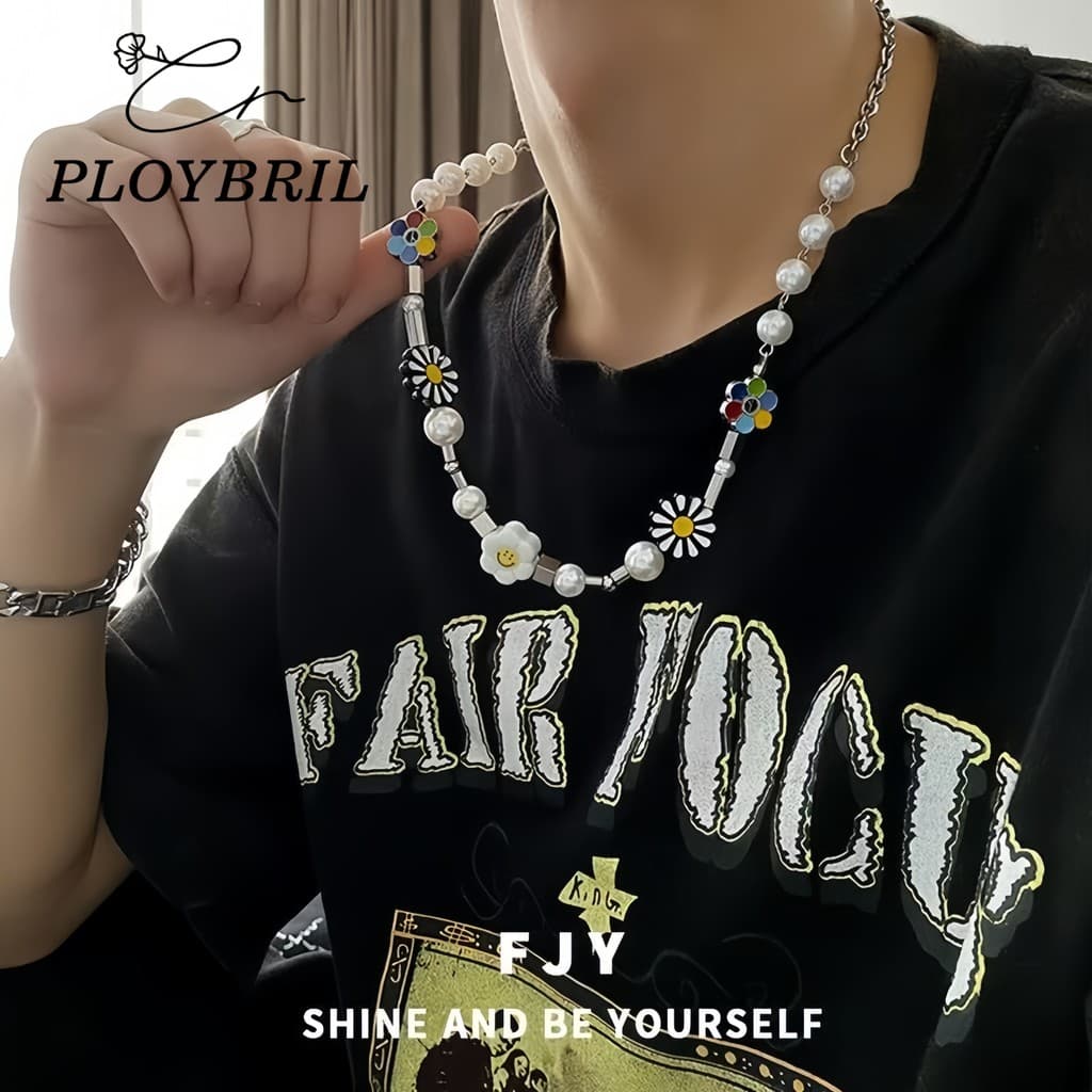 PLOYBRILสร้อยคอ-กำไลข้อมือ ดอกไม้ Unisex ชายหญิง ดีเทลแฟชั่นสุดฮิต Premium necklace flower Unisex S024/X038 รูปที่ 2