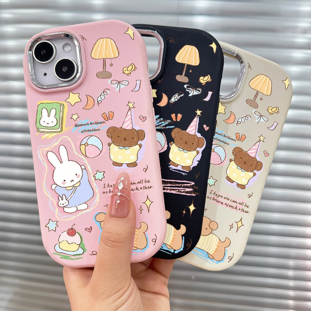 จัด ในพื้นที่เคสโทรศัพท์โลหะสัตว์น้อยผู้กล้าหาญสำหรับ iPhone16 14 13 11 6 7 8 plus pro promax รูปที่ 2