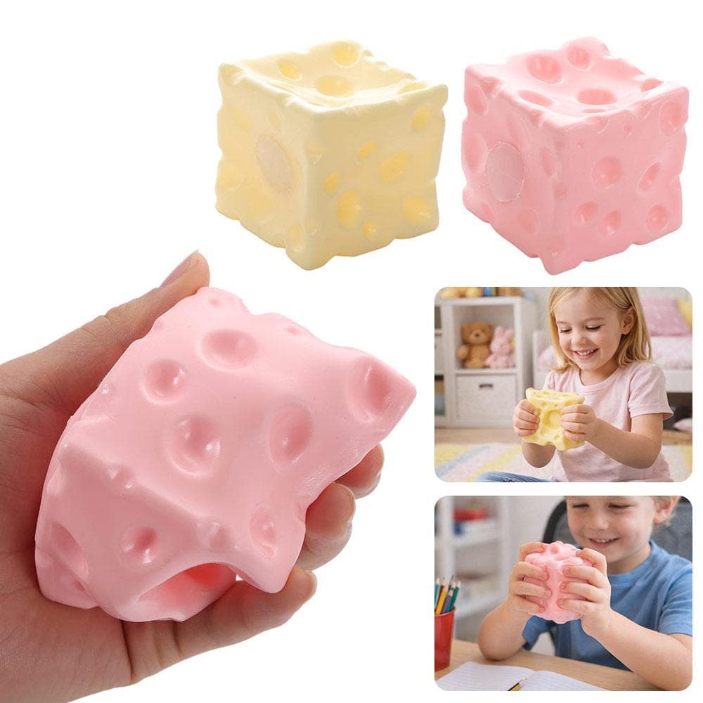 WXDX.TH ชีสบีบ Fidget ของเล่น, Anti-Stress Shapeable Jumbo Cheese Cube Stress Ball, Squishy Texture Non-Bounce ASMR Sensory Stress Toy เด็กผู้ใหญ่ รูปที่ 7