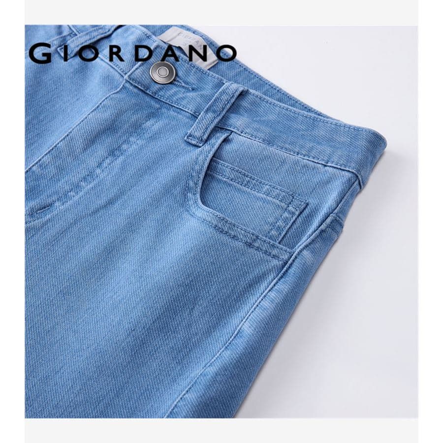 GIORDANO WOMEN Five-pocket mid rise jeans 13416336 รูปที่ 4