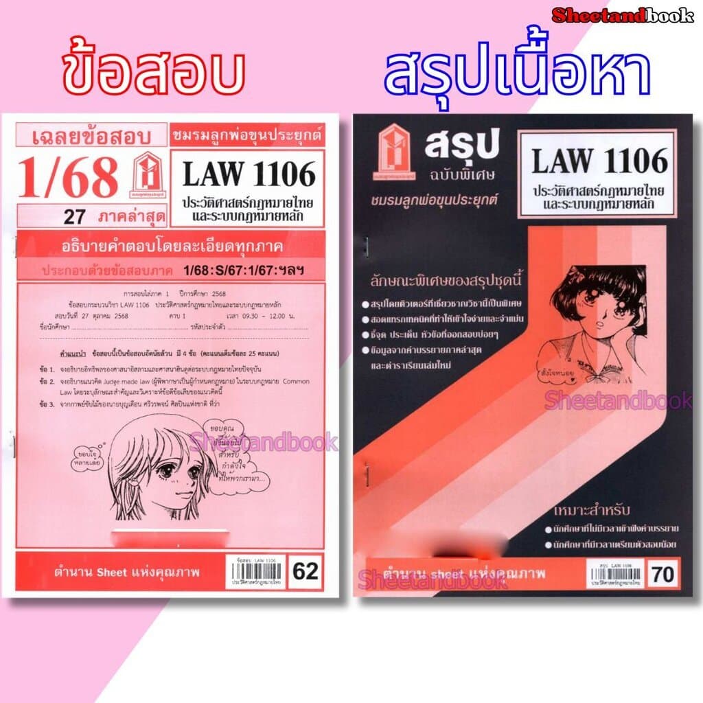 ชีทราม LAW1106 LAW4062 ประวัติศาสตร์กฎหมายไทยและระบบกฎหมายหลัก Sheetandbook รูปที่ 1