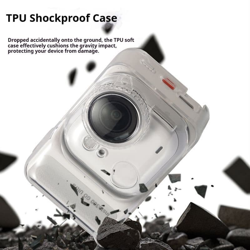 สําหรับ Insta360 Go Ultra TPU Clear เคสป้องกันเชือกป้องกันการสูญหายโปร่งใสฝาครอบเลนส์ป้องกันรอยขีดข่วนครอบคลุมสําหรับ Insta360 Go Ultra รูปที่ 2