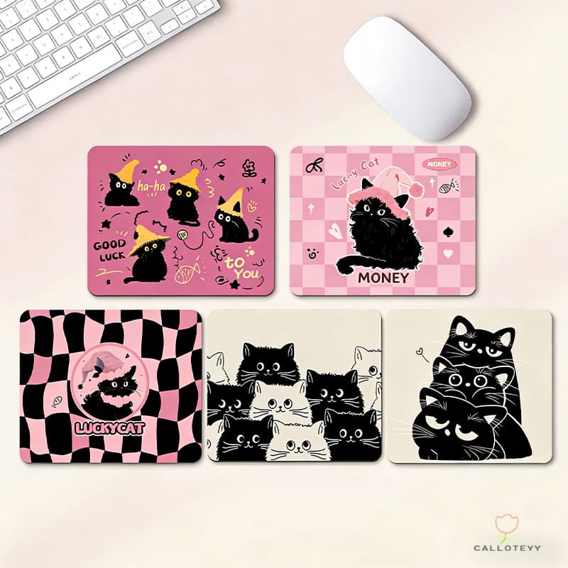 แผ่นรองเม้าส์ Mouse Pad กันน้ำ ลายการ์ตูน แผ่นรองเมาส์น่ารัก แผ่นรองเมาส์เล็ก แผ่นรองเมาส์ลายแมวการ์ตูน ซักได้ มีฐานกันล รูปที่ 4