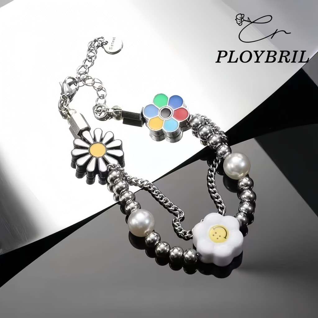 PLOYBRILสร้อยคอ-กำไลข้อมือ ดอกไม้ Unisex ชายหญิง ดีเทลแฟชั่นสุดฮิต Premium necklace flower Unisex S024/X038 รูปที่ 8