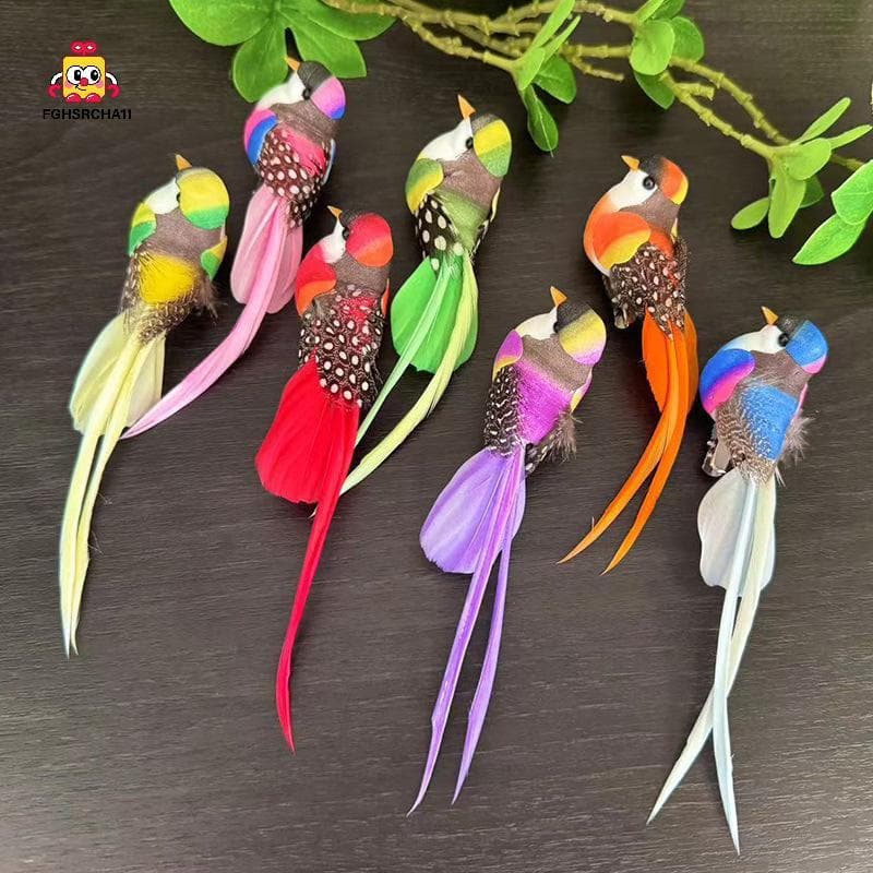 FG น่ารักนกประดิษฐ์ปลอมโฟมสัตว์จําลอง Feather นกรุ่น Tit DIY Craft บ้านสวนเครื่องประดับตกแต่ง HS รูปที่ 8