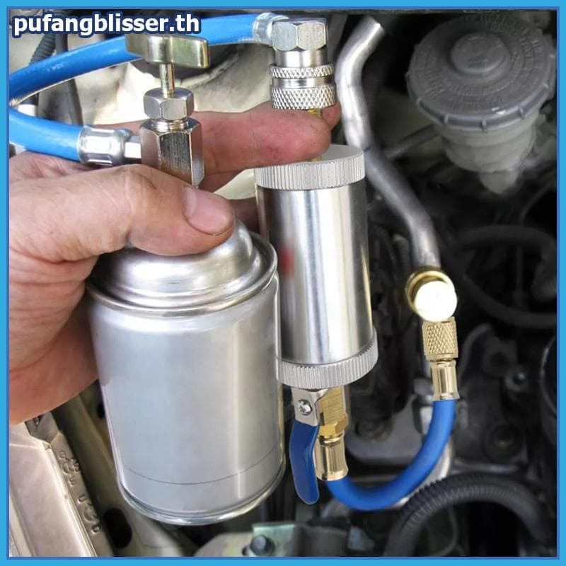 PUSER R12 R134A R22 เครื่องปรับอากาศรถฉีดน้ํามันย้อมเครื่องมือฉีด 2 ออนซ์ 1/4 "น้ํามันเหลวบริสุทธิ์ Coolant Filler Tube. รูปที่ 4