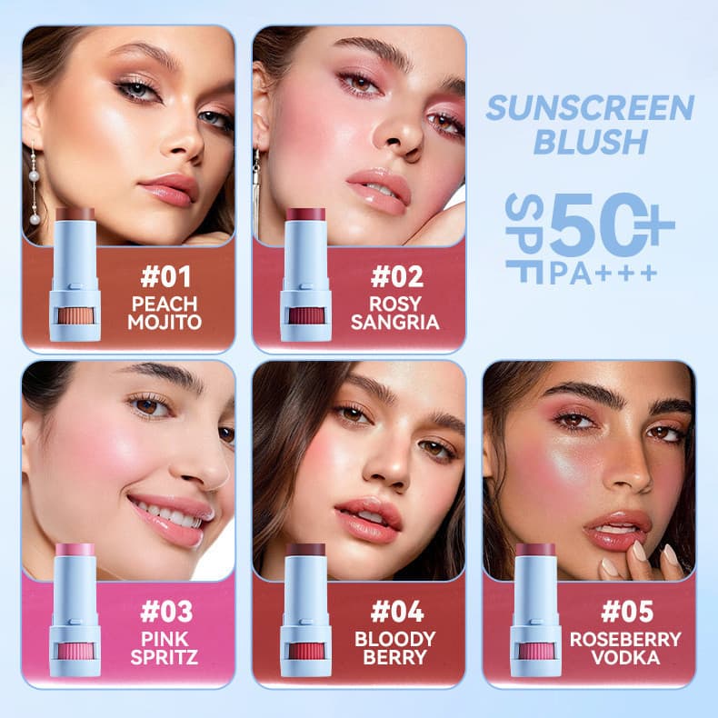 UV Blush Stick SPF50+ PA++++ บลัชกันแดด แก้มฉ่ำโกลว์ ติดทน 12 ชม. 5 สี 4g รูปที่ 8