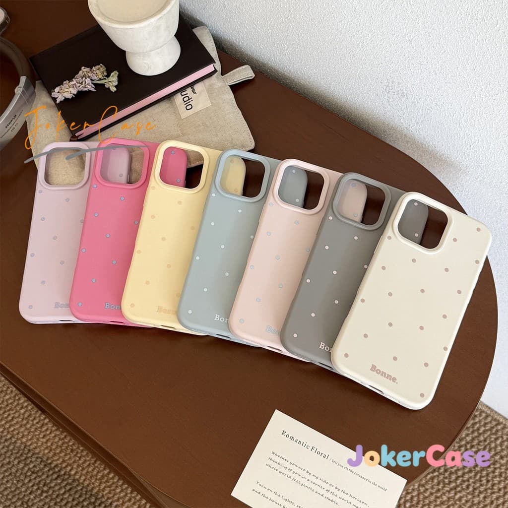 เคสสำหรับ iPhone 15 11 16 17 14 12 13 Pro Max 13 14 15 12Pro 16E 16 14 15 Plus เคสโทรศัพท์ลายจุดหลากสีเรียบง่ายและน่ารัก รูปที่ 6