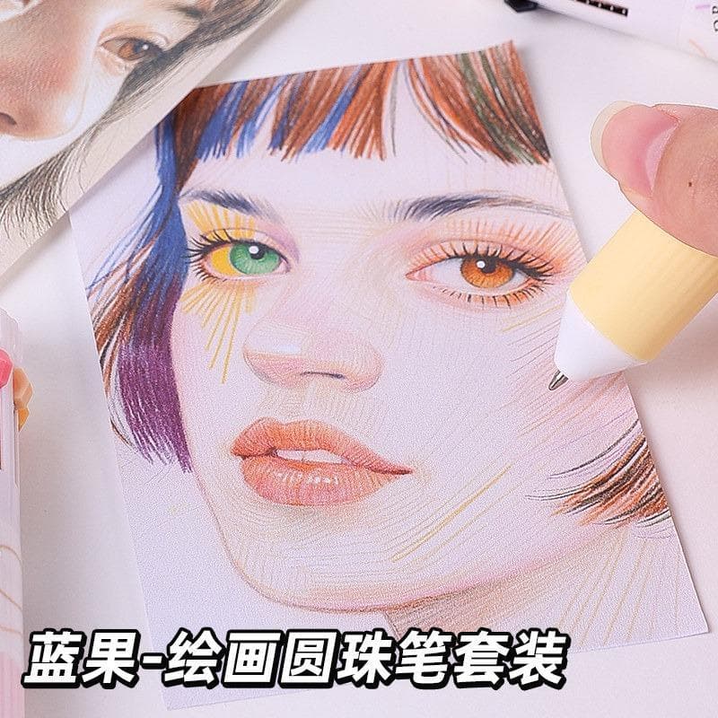 88 สีหลากสีปากกาลูกลื่นชุด10สีต่อปากกา0.8มิลลิเมตรเขียนวาดแฮนด์เมดวารสารศิลปะ รูปที่ 8