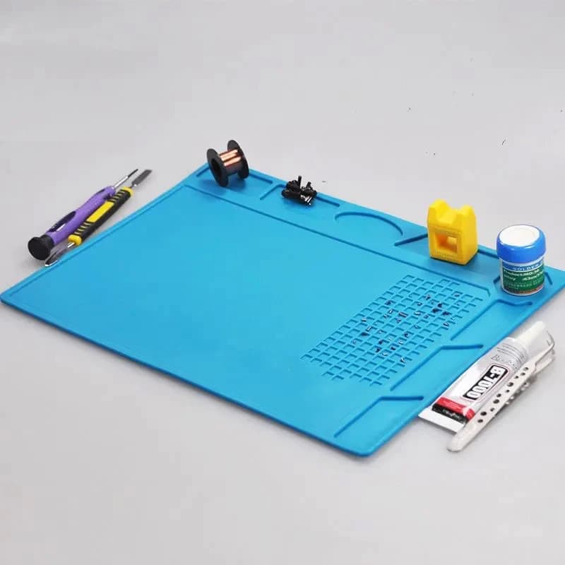 แผ่นรองซ่อมกันความร้อน แผ่นรองซ่อมมือถือ แผ่นยางรองซ่อมสีฟ้า แผ่นซิลิโคนสำหรับลองซ่อม แผ่นยางรองซ่อมมือถือมีแม่เหล็ก รูปที่ 8