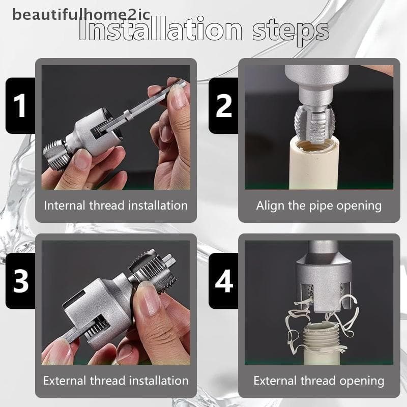 เครื่องมือตัดด้ายท่อแบบบูรณาการเครื่องมือต๊าปเกลียวท่อภายในและภายนอกสว่านไฟฟ้าชุดต๊าปเกลียวท่อพีวีซีที่รองรับ รูปที่ 9