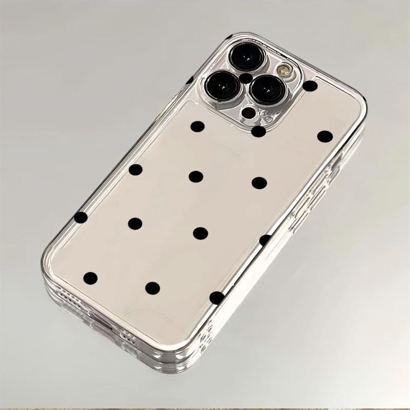สินค้า ! เคสจุดดำ “Black Polka Dot” เคส iPhone17 16 15 Pro Max 14 13 12 11 XS 8 7 เคสจุดดำสไตล์คลาสสิก เคสขอบโ รูปที่ 6