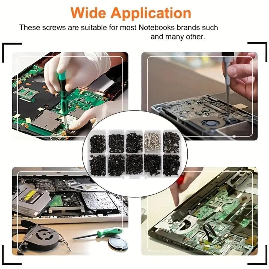 500 ชิ้นสกรูคอมพิวเตอร์ Assortment Kit สีดํา M2 M2.5 M3 สําหรับ PC แล็ปท็อป SSD ฮาร์ดไดรฟ์ CPU รูปที่ 3