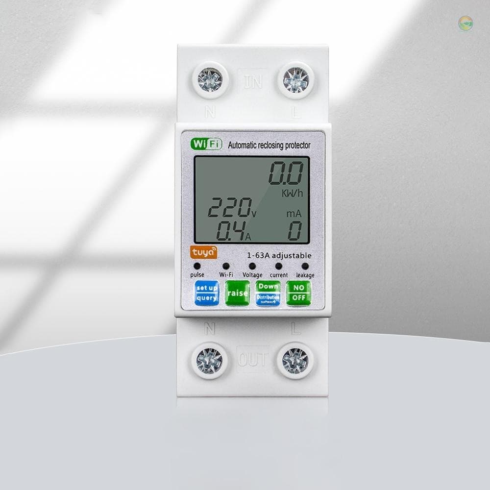 Tuya WiFi อัจฉริยะอัตโนมัติ จอแสดงผล LCD สวิทช ์ Power Meter Protections Values Settable รองรับ COD รูปที่ 4