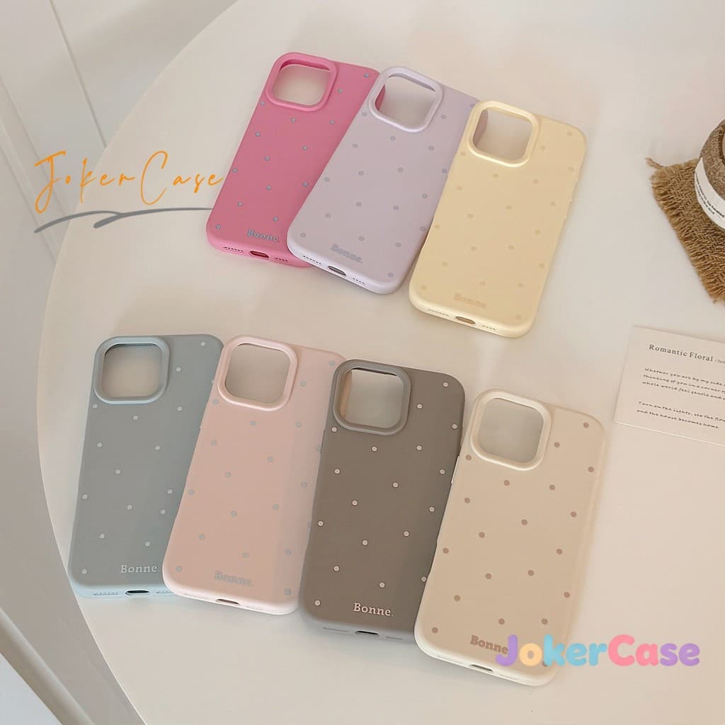 เคสสำหรับ iPhone 15 11 16 17 14 12 13 Pro Max 13 14 15 12Pro 16E 16 14 15 Plus เคสโทรศัพท์ลายจุดหลากสีเรียบง่ายและน่ารัก รูปที่ 8