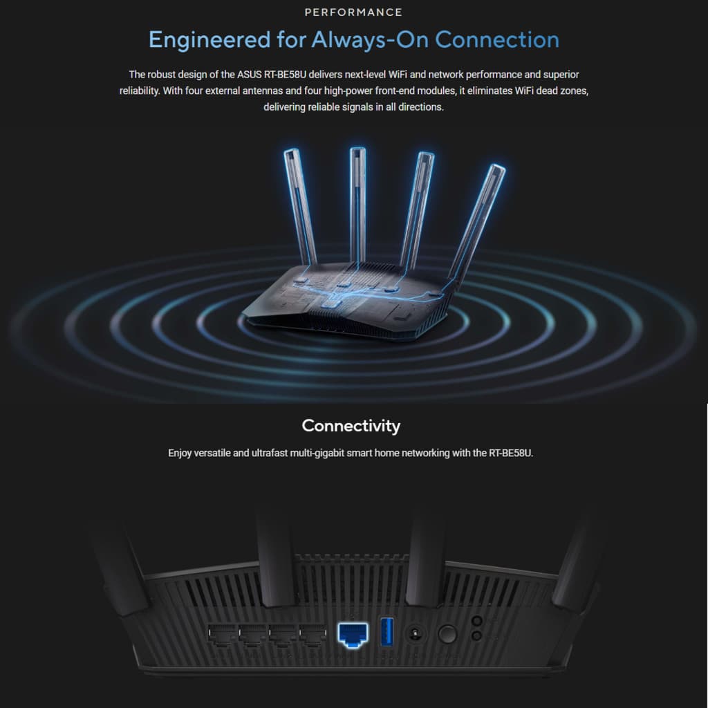 ASUS RT-BE58U V2 เราเตอร์ WiFi 7 AiMesh Extendable Router รับประกัน 3 ปี รูปที่ 4