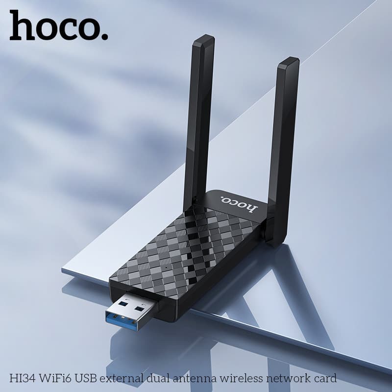 HOCO HI34 ตัวรับสัญญาณ WiFi6 แบบเสาคู่ 600Mbps Adapter USB 5GHz ยูเอสบีไวไฟ Wireless Network Card hc5 รูปที่ 8