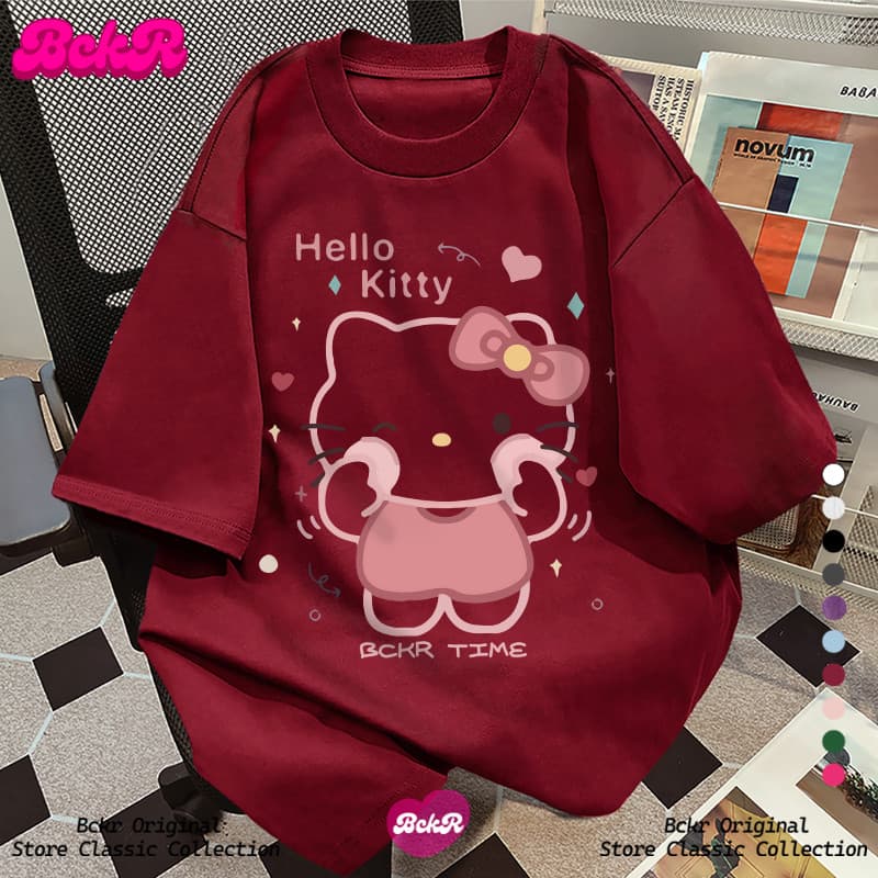 BCKR ลายสามแถบ ดีไซน์ตัดสี ลายแมวน้อย เสื้อผญ เสื้oversize คอกลม เสื้อYG732 รูปที่ 6