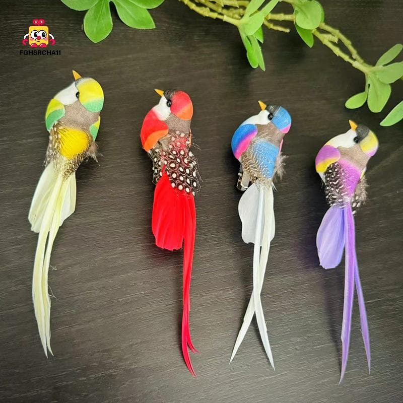 FG น่ารักนกประดิษฐ์ปลอมโฟมสัตว์จําลอง Feather นกรุ่น Tit DIY Craft บ้านสวนเครื่องประดับตกแต่ง HS รูปที่ 5