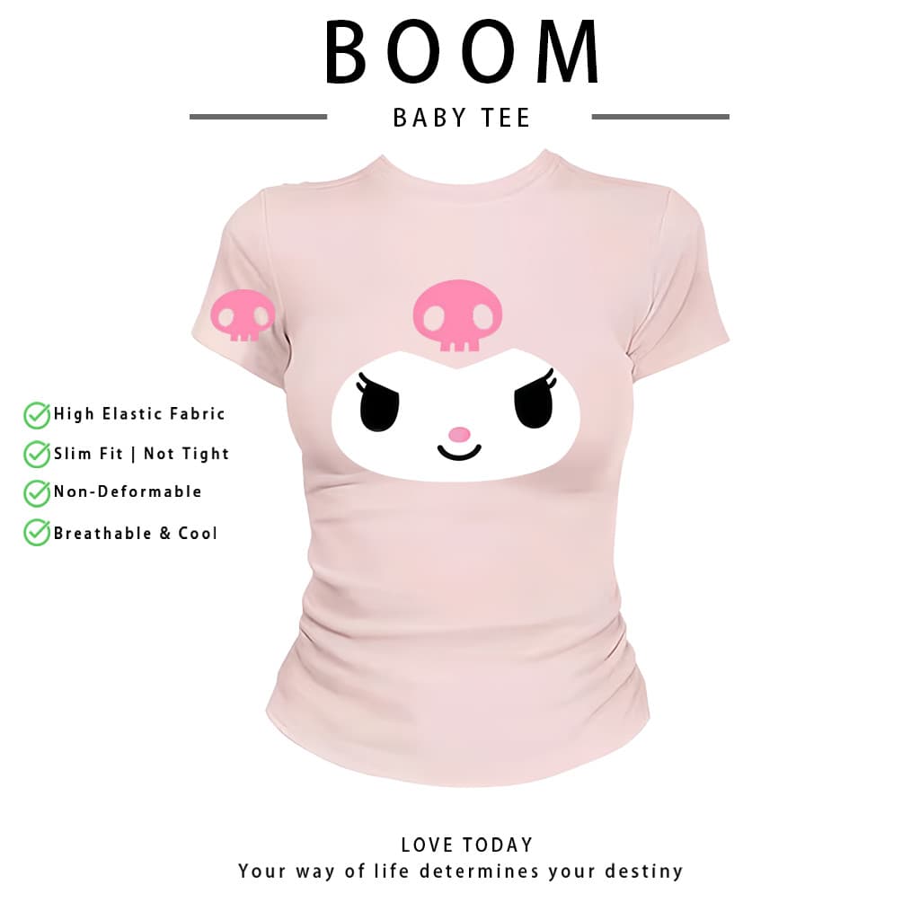 COD เสื้อสาวอวบ เสื้อครอปท็อป แขนสั้น babytee สไตล์เกาหลี y2k T-shirt | สไตล์แฟชั่น V06 รูปที่ 4