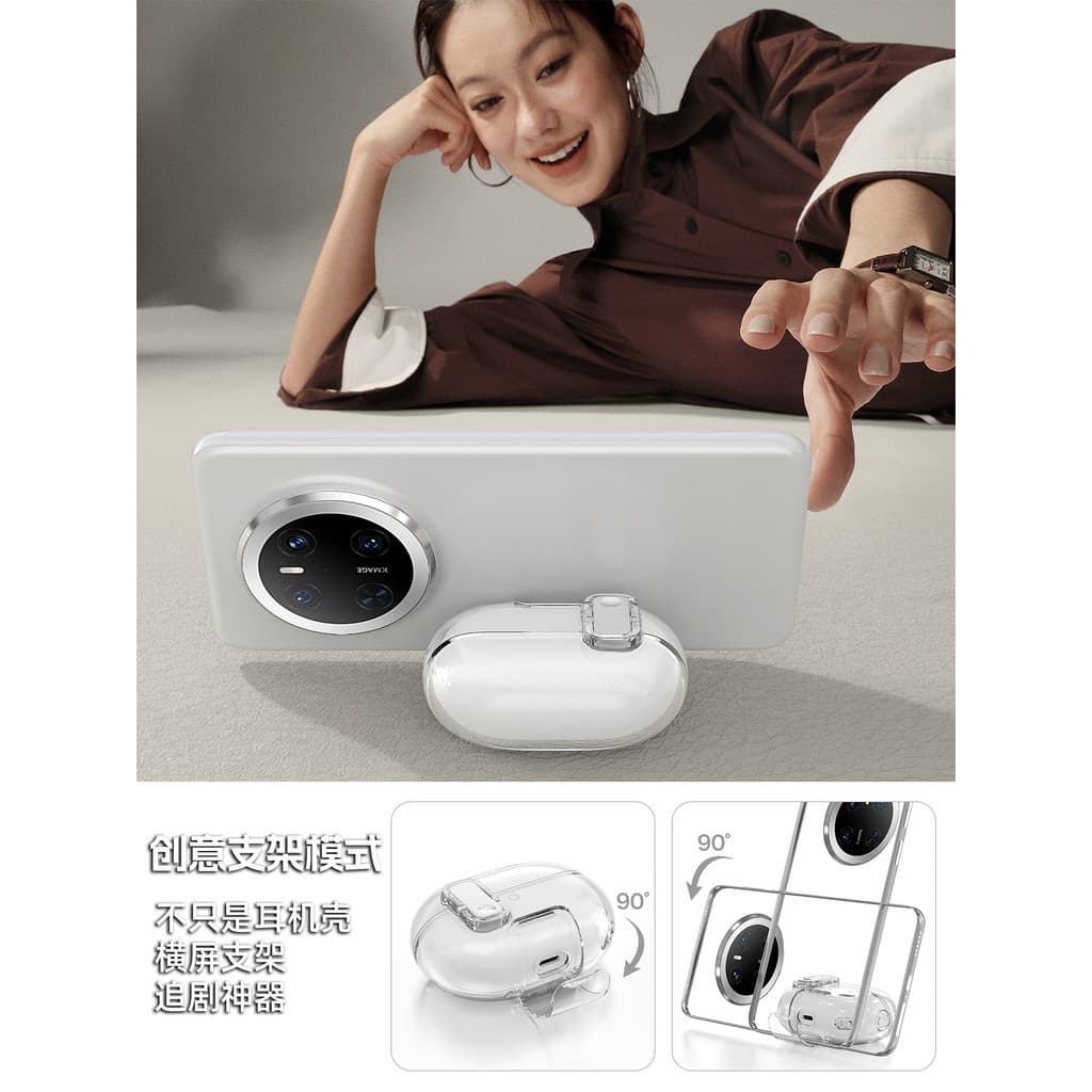 สําหรับ Huawei FreeBuds pro5 เคสหูฟังบลูทูธ, ความโปร่งใสสูง TPU นุ่มกันกระแทกพร้อมพวงกุญแจ, ชุดทําความสะอาด รูปที่ 5