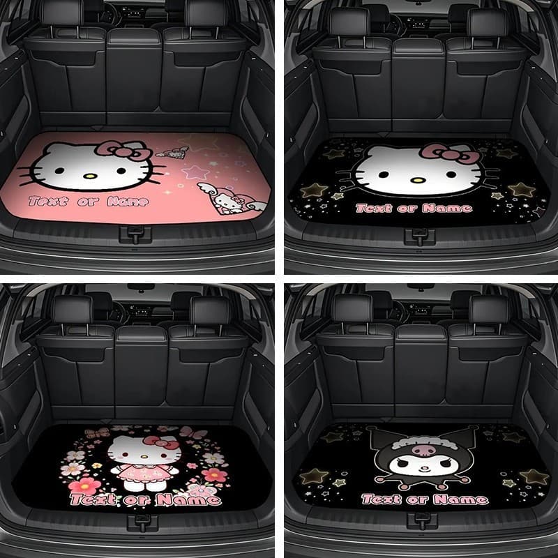 Hellokitty แผ่นรองท้ายรถ ลายการ์ตูนฮีโล่คิตตี้75*100CM กันน้ำ ขัดล้างง่าย ไม่ทิ้งรอย ใช้ได้ทุกฤดู อุปกรณ์เสริมรถ รูปที่ 2