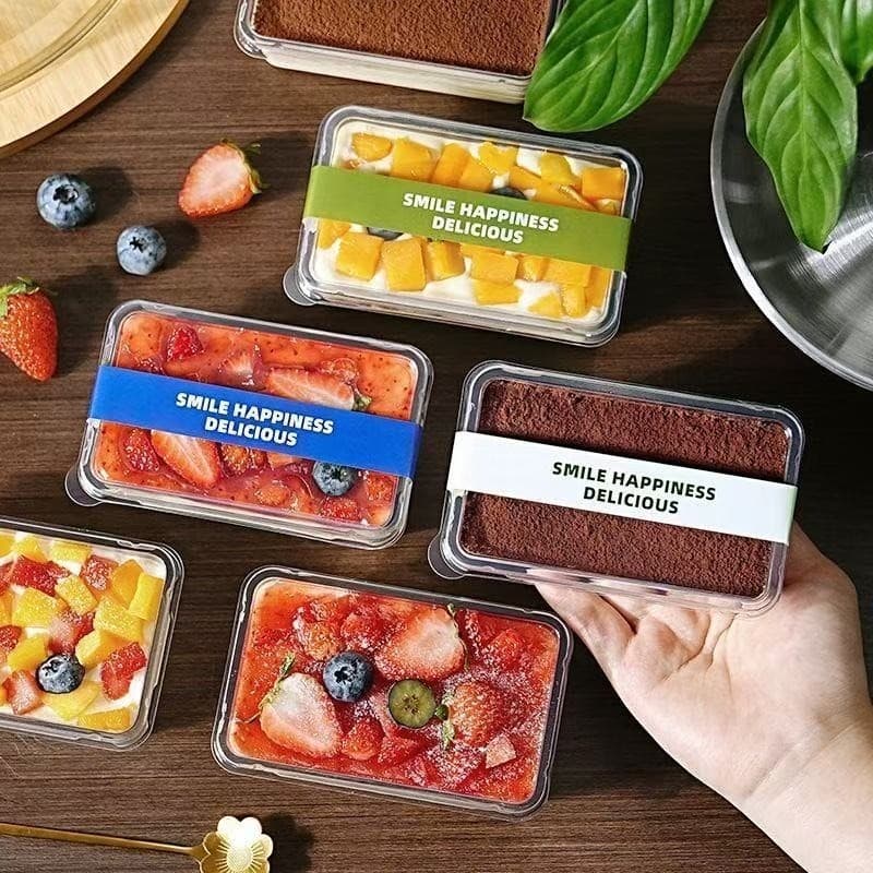 50ใบ กล่องขนม กล่องเค้ก PET ใส มีช้อน มีฝา สำหรับเค้ก สำหรับทิรามิสุ ร้านขายเค้ก รูปที่ 6