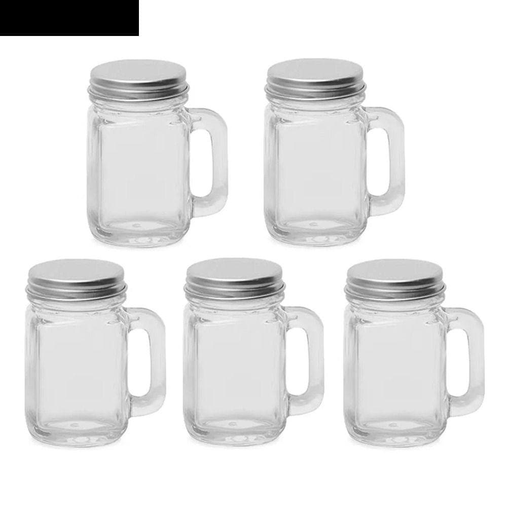 AUBREY1 ขวดแก้วปิดผนึก 5 ชิ้น, น่ารัก 35 มล. Mini Mason Jar, ถังเก็บพร้อมฝาปิดแบบพกพา Leakproof Coffee Concentrate ขวดกาแฟ รูปที่ 1