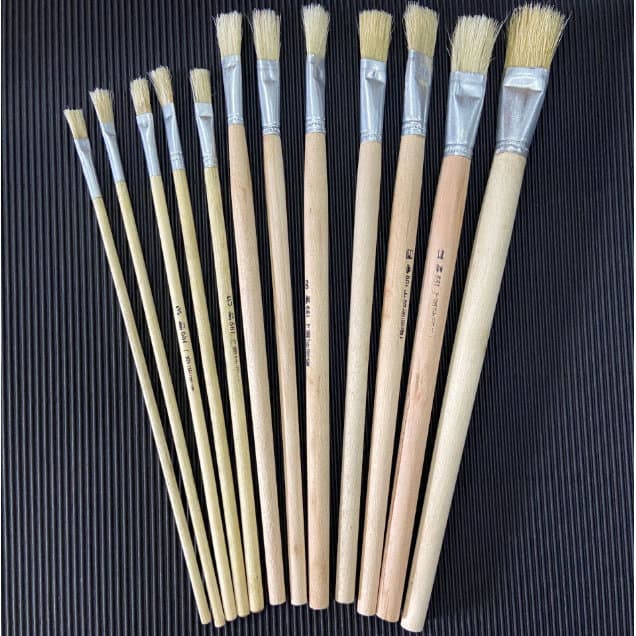 S0208 พู่กัน แปรงทาสี ด้ามไม้ แท่งยาว สำหรับระบายสีน้ำมัน มีหลายเบอร์ สีอะคริลิค วาดภาพศิลปะ งานDIY รูปที่ 4