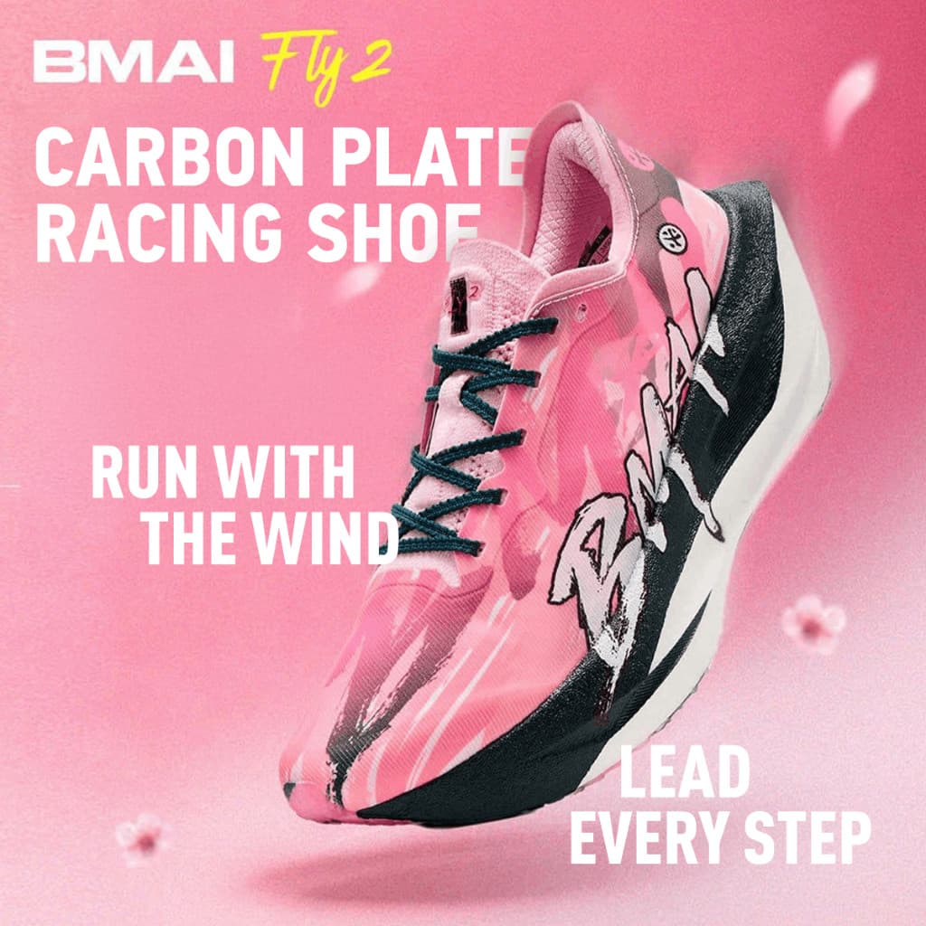 BMAI รองเท้าวิ่งคาร์บอน Unisex Carbon Fly 2 เบา เด้ง พื้นกันลื่น ระบายอากาศ สำหรับมาราธอน ใส่ลำลอง รูปที่ 8