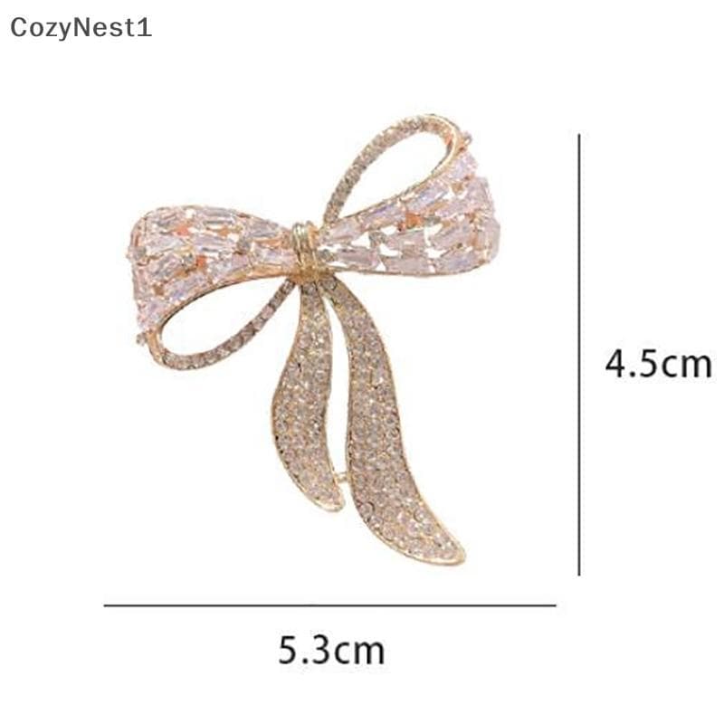 Bow Tie Rhinestone เข็มกลัดหญิงบุคลิกภาพแฟชั่น Pin ชุด Anti-light Corsage เครื่องประดับของขวัญ null รูปที่ 2