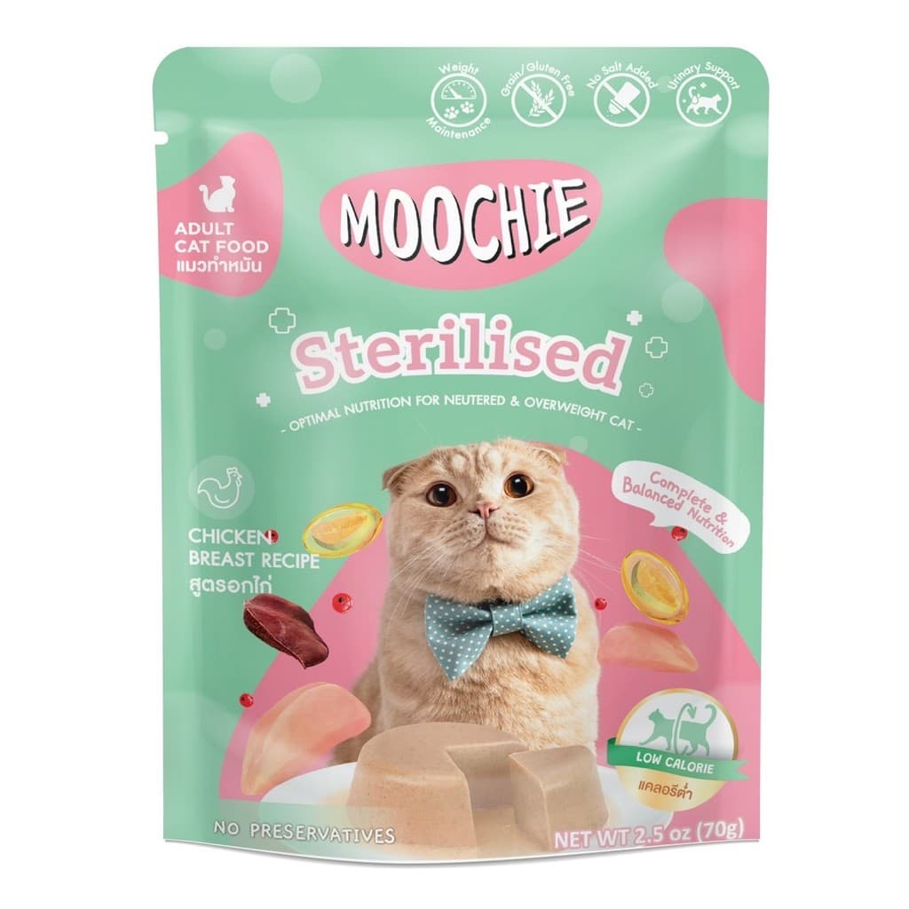 อาหารเปียกแมว Moochie อาหารแมว มูชี่ ไม่เติมเกลือ เพื่อสุขภาพน้องแมว ครบสูตร รูปที่ 2